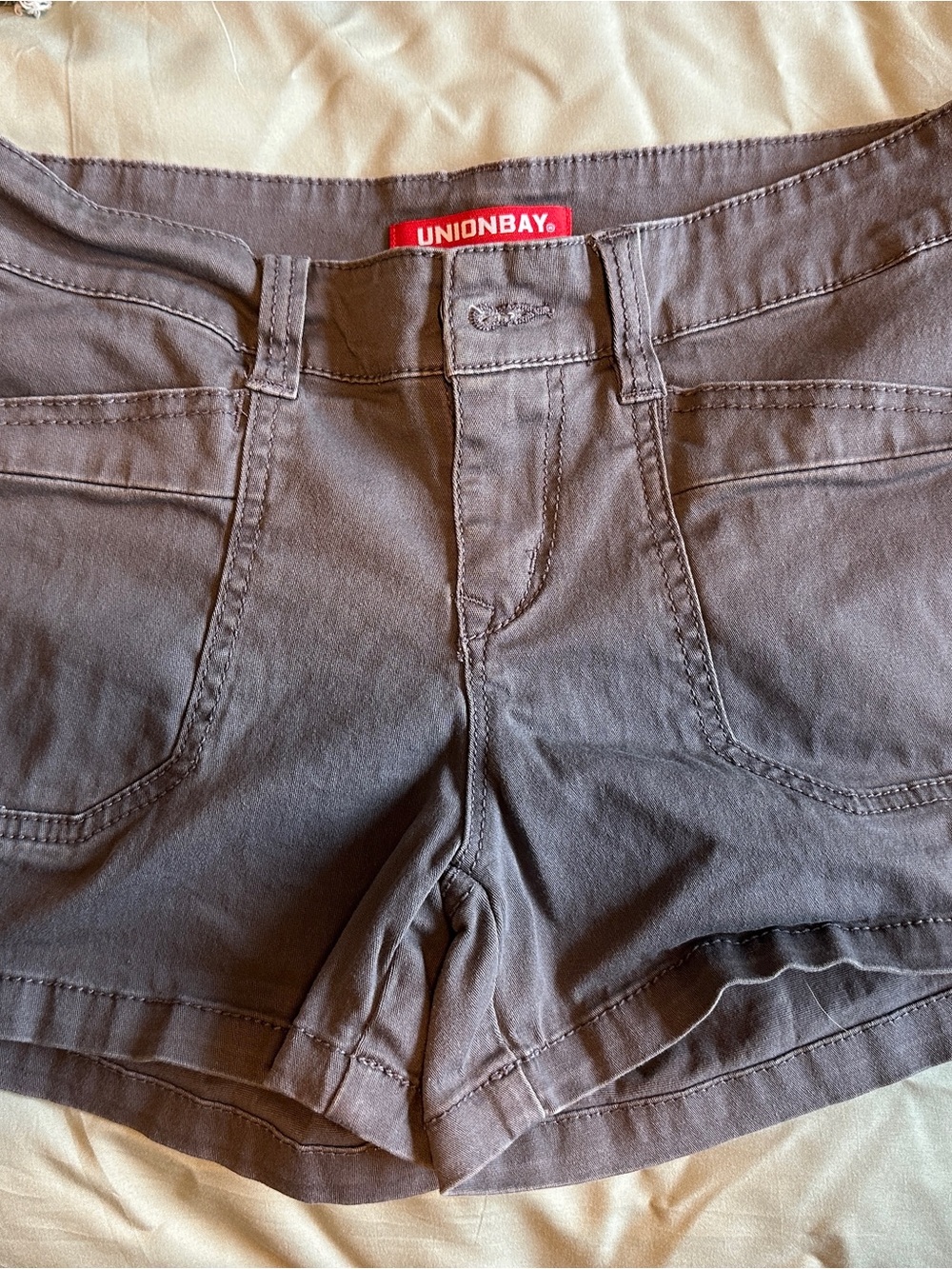 UNIONBAY Women's Gray Stretch Jean Shorts